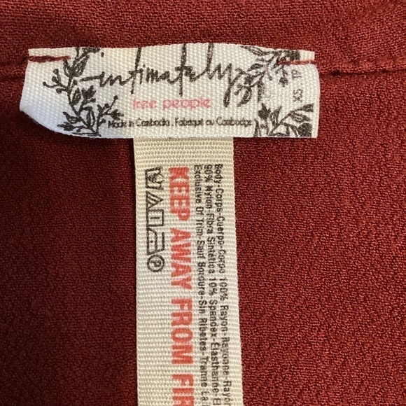 Intimately Free People Elsa Bodysuit Size XS Terracotta Red Long Sleeve - Picture 6 of 7